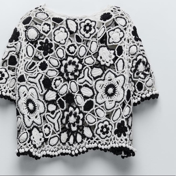 Zara crochet Pom Pom sweater - Picture 4 of 6
